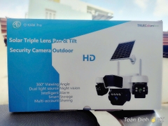 4G Net Solar PTZ Camera O-KAM PRO TL3 với 3 mắt xoay độc lập (Sim 4G, Tấm pin NLMT 12.000mAh, chân đế dài, xoay 360 độ , đàm thoại, có màu, thùng 12 hộp)