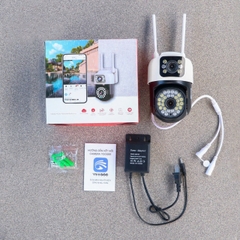 YOOSEE MARCI-16MP Camera Wi-Fi 2 mắt với 34 Led nhỏ, PTZ ngoài trời, Xoay 360, đàm thoại, có màu, 2 Anten Wifi 6 - 2.4Ghz, thùng 30c