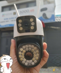 YOOSEE MARCI 16MP - Camera siêu nhỏ Wi-Fi 2 mắt với 34 Led trợ sáng, ngoài trời, Xoay 360, đàm thoại, có màu, 2 Anten Wifi 6 - 2.4Ghz, thùng 30c