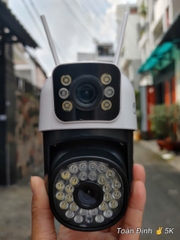 YOOSEE MARCI 16MP - Camera siêu nhỏ Wi-Fi 2 mắt với 34 Led trợ sáng, ngoài trời, Xoay 360, đàm thoại, có màu, 2 Anten Wifi 6 - 2.4Ghz, thùng 30c