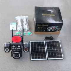 4G Solar Camera HiEasy Pro V560-PRO-30MPX với 4 mắt xoay độc lập (Sim 4G, Tấm pin NLMT 12.000mAh, chân đế dài, xoay 360 độ , đàm thoại, có màu, thùng 12 hộp)