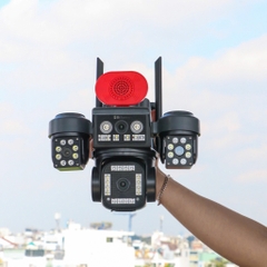 4G Solar Camera HiEasy Pro V560-PRO-30MPX với 4 mắt xoay độc lập (Sim 4G, Tấm pin NLMT 12.000mAh, chân đế dài, xoay 360 độ , đàm thoại, có màu, thùng 12 hộp)