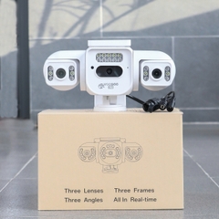 YOOSEE XYH-22D - Camera Wi-Fi 3 mắt 3 khung thực | Thiết kế đặc biệt, hỗ trợ lắp góc tường KHÓ | Tông màu TRẮNG MỊN | Hộp Carton dày 3 lớp | Bảo hành 12 tháng | Thùng 12c