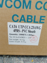 Cáp mạng LAN UTP CAT6 - 8 Lõi CCA - 305 mét - Thùng 2 cuộn - Thương Hiệu STS / VCOM / ENSOHO