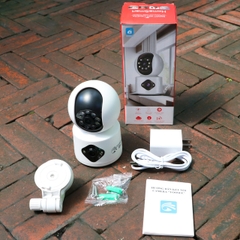 YOOSEE Q82 Red - Camera H7C phiên bản YOOSEE, cổng TypeC, Đế xoay 360 độ , đàm thoại, có màu, 2 mắt 2 khung độc lập, thùng 30c