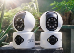 YOOSEE Q82 Red - Camera H7C phiên bản YOOSEE, cổng TypeC, Đế xoay 360 độ , đàm thoại, có màu, 2 mắt 2 khung độc lập, thùng 30c