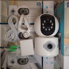 YOOSEE Q88 Blue - Cổng TypeC, Đế xoay 360 độ , đàm thoại, có màu, 2 mắt 2 khung độc lập, thùng 30c, tên khác QS415-C | Q5