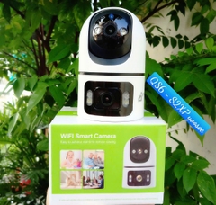 YOOSEE Q86 Green - Yoosee S2xep 3MP Dual Lens, cổng TypeC, Đế xoay 360 độ , đàm thoại, có màu, 2 mắt 2 khung độc lập, thùng 30c