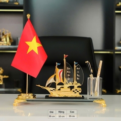 Quà Tặng Sếp, Đối Tác, Doanh Nhân - Khay Đựng Bút Thuận Buồm Xuôi Gió Để Bàn