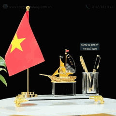 Quà Tặng Khách Hàng, Đối Tác – Ống Đựng Bút Để Bàn Thuận Buồm Xuôi Gió Sang Trọng Ý Nghĩa