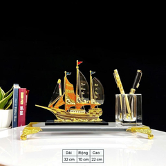 Quà Tặng Khách Hàng, Đối Tác – Ống Đựng Bút Để Bàn Thuận Buồm Xuôi Gió Sang Trọng Ý Nghĩa