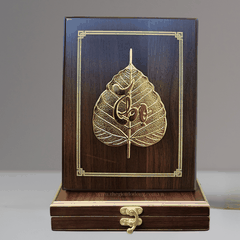 Quà tặng vu lan - Tranh lá đề chữ Thọ mạ vàng