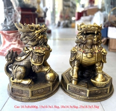 Tượng Kỳ Lân Bát Quái bằng đồng