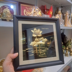 Tranh Hoa sen dát vàng 24K