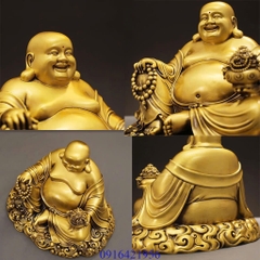Tượng Di Lặc Cầm Hũ Vàng Bằng Đồng | Chiêu Tài, Giữ Lộc, Hoan Hỷ