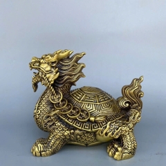 Long Quy Bát Quái Phong Thủy Ngậm Ngũ Đế Bằng Đồng