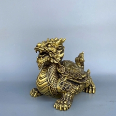 Long Quy Bát Quái Phong Thủy Ngậm Ngũ Đế Bằng Đồng