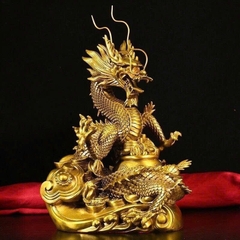 Tượng Rồng Bằng Đồng – Rồng Cuộn Tụ Bảo Như Ý Chiêu Tài Hút Lộc