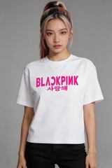 BLACKPINK- Áo thun nữ tay ngắn cotton chuẩn Hàn Quốc