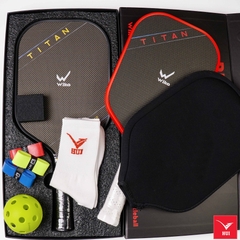 VỢT PICKLEBALL WIKA TITAN MẶT VỢT TITANIUM VÀNG Siêu nhám, dày viền 16 mm