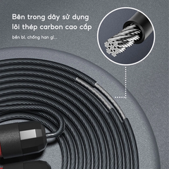 Dây nhảy thể dục lõi thép có tạ sắt dài 2.7m