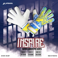 Găng tay thủ môn Kaiwin INSPIRE - Mút LATEX GRIPPY - Cao su Đức : Lòng bàn tay Dày 4mm