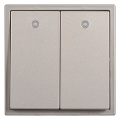 Module Công tắc đôi đế vuông hai chiều màu Sâm Panh có đèn LED Simon i7 701024 - 46 ( BAO GỒM MODULE CÔNG TẮC VÀ KHUNG)