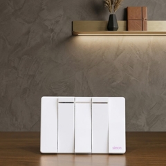 Bộ công tắc ba 1 chiều size S màu trắng Simon K9 - 591031