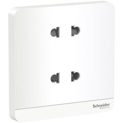 Bộ Ổ Cắm Đôi 2 Chấu 10A Màu Trắng Schneider  AvatarOn Mã E83426U2_WE_G19