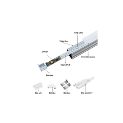 ĐÈN KINGLED TUÝP T5 4W GARNET LIỀN MÁNG ÁNH SÁNG ĐƠN SẮC 0,3M VT5-4SS-30