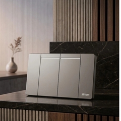 Bộ công tắc đôi 2 chiều size M xám Simon K9 - 591022-61