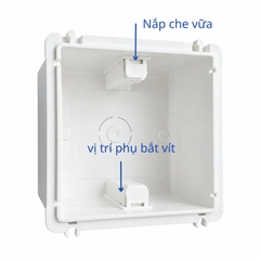 Đế âm tường vuông ghép nối Vasen màu trắng 86x86mm – VS-86x86x48
