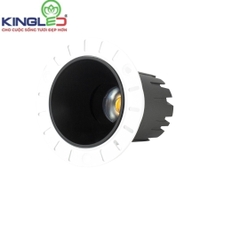 Đèn Kingled âm trần chiếu rọi ZIRCON 7w  choá đen  không viền  Lỗ Khoét : 55 mm Mã SP : DA-DLRS-7SS-T70-T