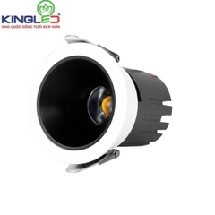 Đèn Kingled âm trần chiếu rọi ZIRCON 16w choá đen Lỗ Khoét Phi 95 mm  DA-DLRS-16SS-T103