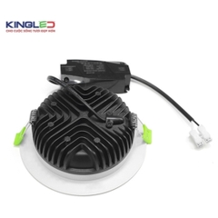 Đèn Led Âm Trần Kingled Diamond 10W Mặt Cong Đơn Sắc Viền Bạc Lỗ Khoét Phi 90 DDL-10SS-T120