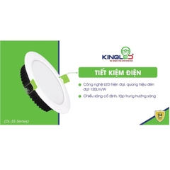 Đèn KingLed Âm Trần Downlight Ruby 08W Đơn Sắc Kingled Lỗ khoét Phi 90mm DL-8SS-T120
