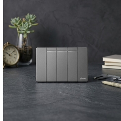 Bộ công tắc ba 1 chiều size S màu xám Simon K9 - 591031-61