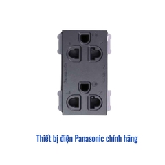 Ổ cắm đôi 3 chấu có màn che Panasonic WEV1582-7H - Màu Xám Ánh Kim
