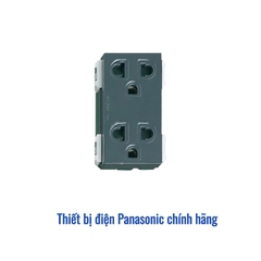 Ổ cắm đôi 3 chấu có màn che Panasonic WEV1582H - Màu Xám Ánh Kim