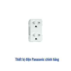 Ổ cắm đôi có màn che và nối đất Panasonic WEV1582SW - Dòng Wide