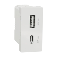 Ổ Cắm USB 2 Cổng A + C Size S Schneider Miluz E Mã M3TS_USB2_WE
