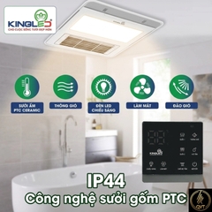 Quạt sưởi điều hòa âm trần nhà tắm Kingled lỗ khoét trần 30cm x 30cm - QSDH-3030