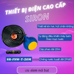 Bộ Phao Điện Điều Khiển Kín Nước Chống Cạn Và Chống Tràn Siron SR-FSW-T-20M
