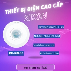 Công Tắc Cảm Biến Hồng Ngoại Siêu Mỏng Gắn Nổi Trần Siron SR-SS101