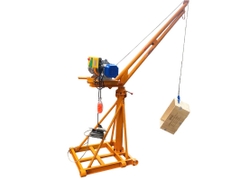 Combo cẩu xoay 360 độ 500 kg và tời nhanh xây dựng 35 mét/phút