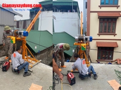 Combo cẩu xoay 360 độ 500 kg và tời nhanh xây dựng 35 mét/phút