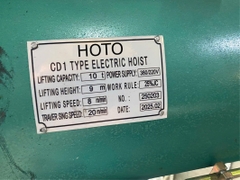 Pa lăng cáp điện HOTO 10 tấn 24m CD1 380V
