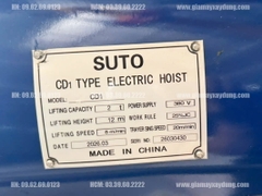 Pa lăng cáp điện Trung Quốc 2 tấn 12m CD1 380V