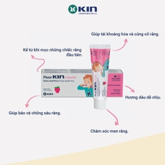 Kem đánh răng Fluor Kin Infantil vị dâu cho trẻ em 1 - 6 tuổi (50 ml / 60g)