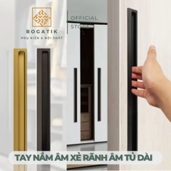 Tay nắm tủ âm cửa xẻ rãnh màu ĐEN, VÀNG cạnh DÀI 1M hợp kim hiện đại và tinh tế
